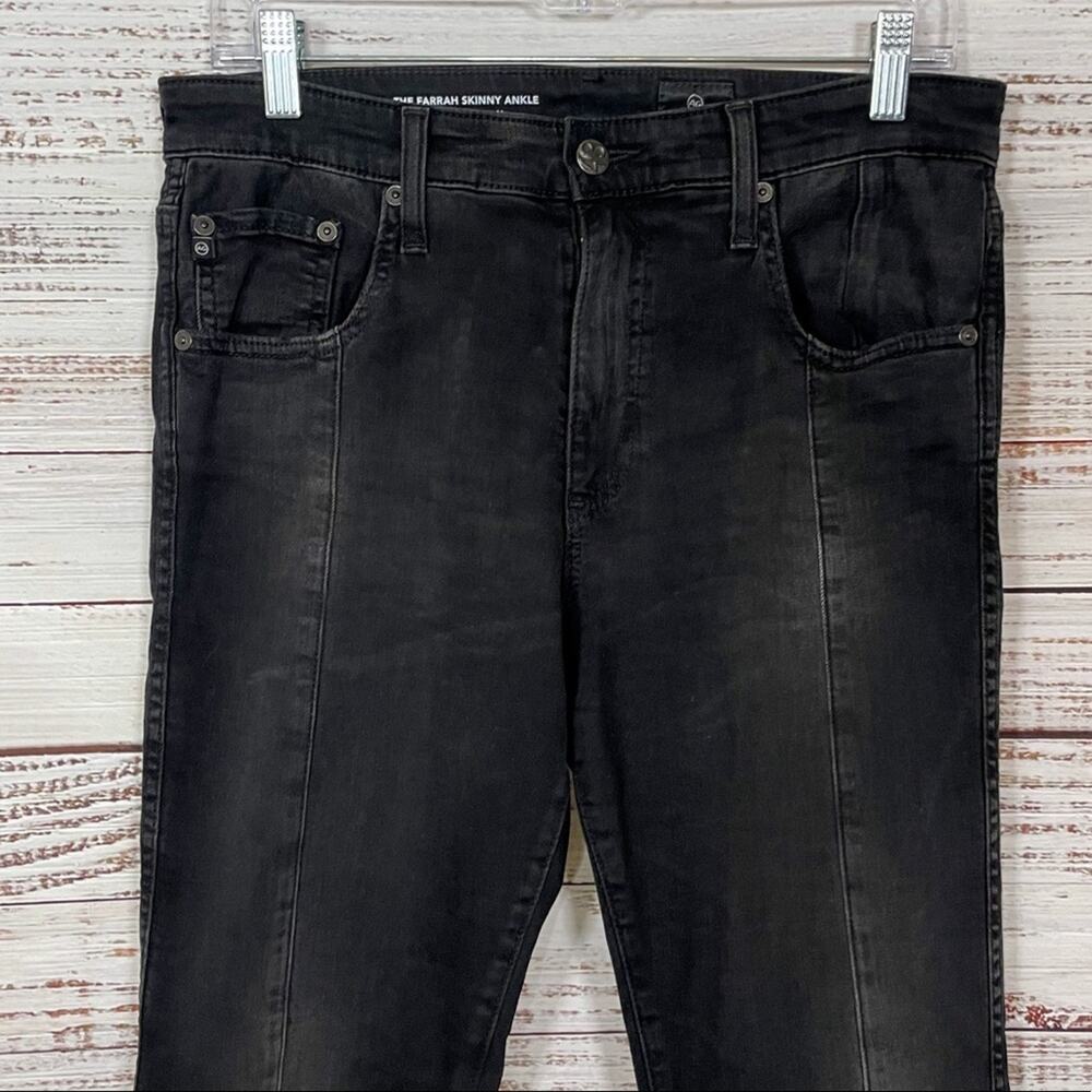 AG Jeans Farrah Black Skinny Ankle Jeans, EUC, Size 29, MSRP $228 - Picture 2 of 11